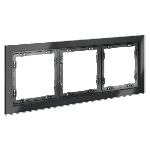 Рамка 3 местная, стекло, Графит, Voltum S70 VLS110307