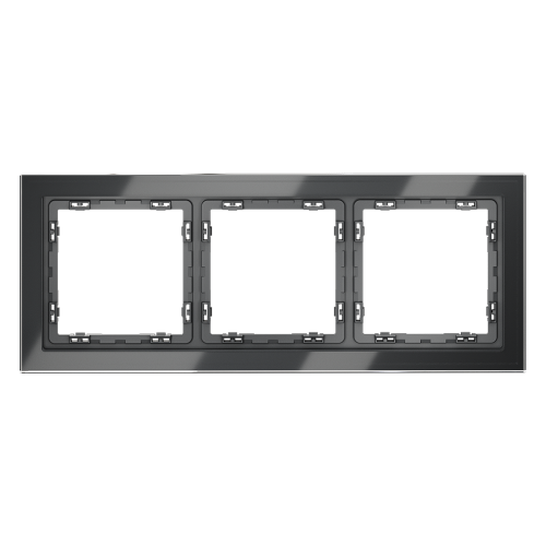 Рамка 3 местная, стекло, Графит, Voltum S70 VLS110307
