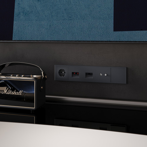 Розетка комп. RJ45 кат.6, Графит, VOLTUM S70 VLS060107