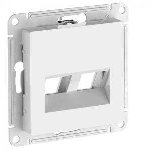 Лицевая панель для розетки компьютерной 2-ой RJ45 Keystone, Белый, AtlasDesign SE ATN000190