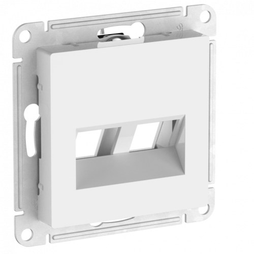 Лицевая панель для розетки компьютерной 2-ой RJ45 Keystone, Белый, AtlasDesign SE ATN000190