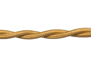 Ретро кабель витой 2x2,5 Золотой, Retrika RP-22503 (1 метр)