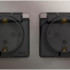 Розетка 2 местная с З/К, крышкой и шторкой IP44, Платина, Glossa SE GSL001247