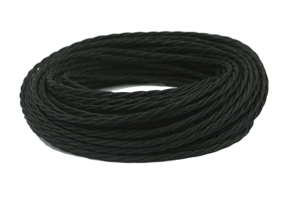 Ретро кабель витой 2x1,5 Черный, Interior Wire ПРВ2150-ЧРН  (1 метр)