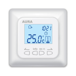 Терморегулятор теплого пола программируемый, белый, AURA LTC 730
