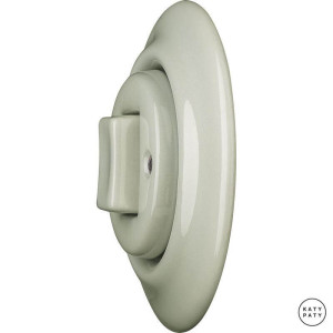 Выключатель кнопочный 1 кл. перекрестный, серо-зеленый матовый, Katy Paty CHGW7