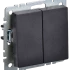 Выключатель 2 кл. проходной, Черный, Brite IEK BR-V22-0-10-K02