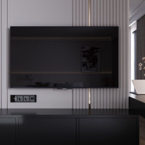 Розетка телевизионная TV оконечная, Акрил черный, Werkel W1183048