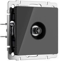 Розетка телевизионная TV оконечная, Акрил черный, Werkel W1183048