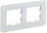 Рамка 2 местная, стекло, Белый RE, Brite IEK BR-M22-G-41-K01