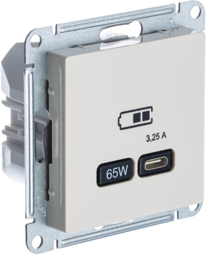 Розетка USB для быстрой зарядки, тип C 65Вт, Бежевый, AtlasDesign SE ATN000227
