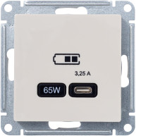 Розетка USB для быстрой зарядки, тип C 65Вт, Бежевый, AtlasDesign SE ATN000227