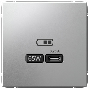 Розетка USB для быстрой зарядки, тип C 65Вт, Алюминий, ArtGallery SE GAL000327