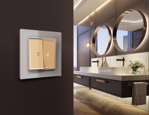 Рамка 3 местная стекло органическое, Сталь, ALFA Platos Ambrella Volt AF330503