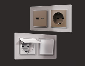 Рамка 3 местная стекло органическое, Сталь, ALFA Platos Ambrella Volt AF330503