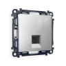 Розетка комп. с шторками RJ45 Cat. 6, Серебро глянец, ALFA Quant Ambrella Volt MA412010