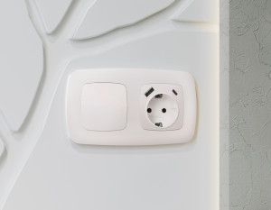 Лицевая панель заглушки с суппортом, Жемчуг, OMEGA Quant Ambrella Volt OP2160