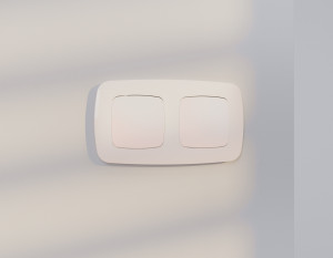 Лицевая панель заглушки с суппортом, Жемчуг, OMEGA Quant Ambrella Volt OP2160