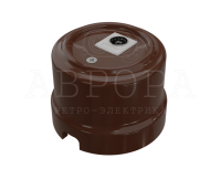 Розетка фарфоровая телевизионная TV, коричневый, ТМ МезонинЪ Аврора GE70322-04