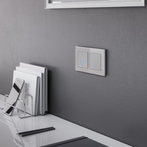 Выключатель 1 кл. с подсветкой, Серебряный, Werkel W4510106