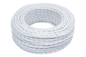 Ретро кабель витой 3x0,75 Белый/Матовый, Bironi B1-432-71 (1 метр)