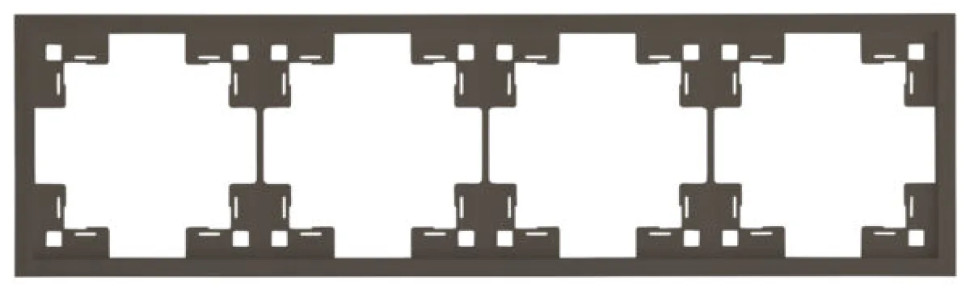 Рамка 4 местная, Капучино, Standart Rikett 35840 CP