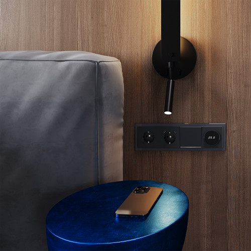 Рамка 4 местная, стекло, Графит, S70 Voltum VLS110407