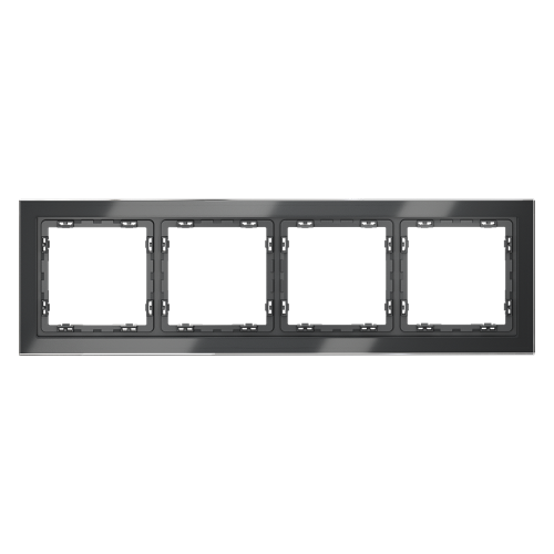 Рамка 4 местная, стекло, Графит, S70 Voltum VLS110407