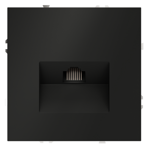 Розетка комп. RJ45 кат.6, Черный матовый, VOLTUM S70 VLS060108