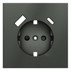 Лицевая панель для розетки с З/К и шторками, с USB A+A, Титан, S70 Voltum VLS000906