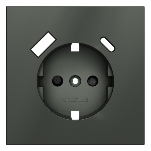 Лицевая панель для розетки с З/К и шторками, с USB A+A, Титан, S70 Voltum VLS000906