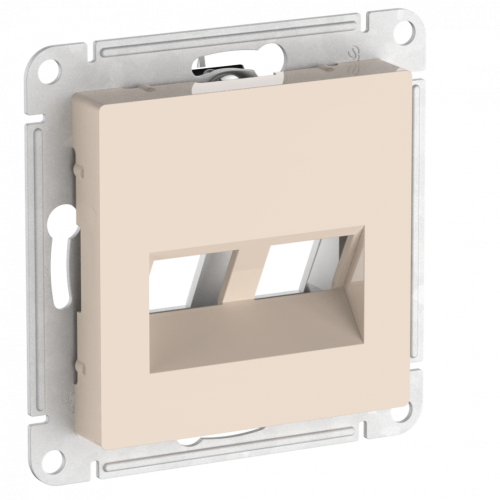 Лицевая панель для розетки компьютерной 2-ой RJ45 Keystone, Бежевый, AtlasDesign SE ATN000290
