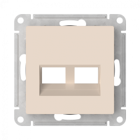 Лицевая панель для розетки компьютерной 2-ой RJ45 Keystone, Бежевый, AtlasDesign SE ATN000290