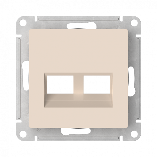 Лицевая панель для розетки компьютерной 2-ой RJ45 Keystone, Бежевый, AtlasDesign SE ATN000290