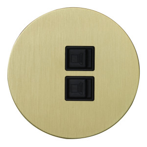 Розетка компьютерная 2-ая RJ45 (внутренний монт.), Золото, Аrt Salvador EU040107