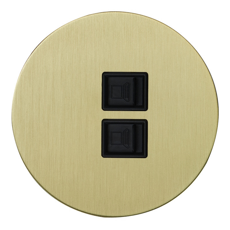 Розетка компьютерная 2-ая RJ45 (внутренний монт.), Золото, Аrt Salvador EU040107