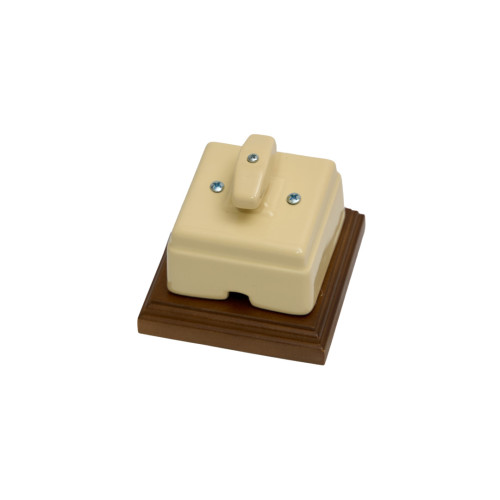 Выключатель керамический 1 кл. (2 положения), Слоновая кость, Кром Interior Electric ВПКК/03