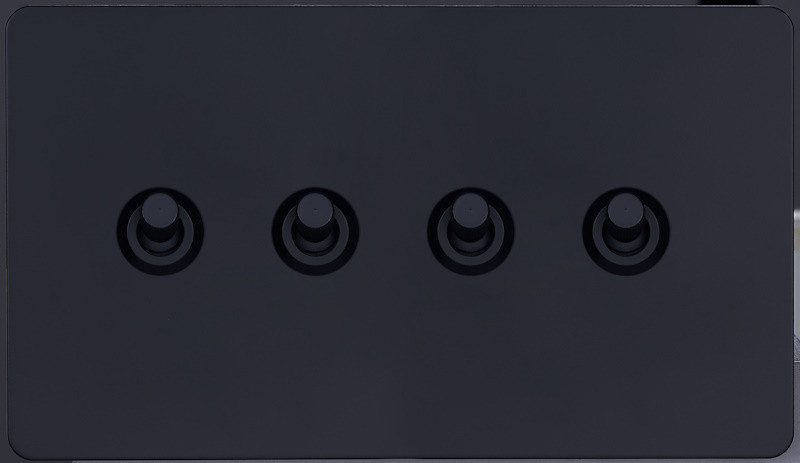 Выключатель тумблерный 4 кл. (внутренний монт.), Черный, Merida Salvador SBAN11B1A4