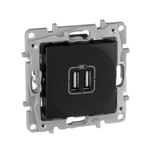 Розетка USB для зарядки, антрацит, Etika Legrand 672694