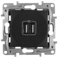 Розетка USB для зарядки, антрацит, Etika Legrand 672694