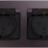 Розетка 2 местная с З/К, крышкой и шторкой IP44, Сиреневый туман, Glossa SE GSL001447