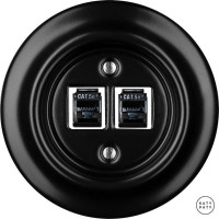  Розетка комп. фарфоровая RJ45 cat.5е, черный матовый, Katy Paty NIMsCat5e 