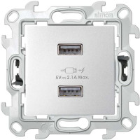 Розетка USB для зарядки, Алюминий, Simon 24 2411096-033
