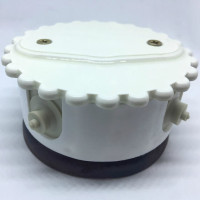 Распаечная коробка D80 с фигурной крышкой, подложка вишня, Слон. кость, ЦИОН РКК-СК2