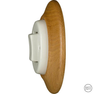 Выключатель кнопочный 1 кл. перекрестный, бук матовый, Katy Paty LIFAMW7