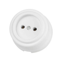 Ретро розетка пластик без 3/К, Белый, Виви TDM ELECTRIC SQ1820-1011