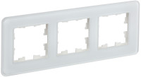 Рамка 3 местная, стекло, Белый RE, Brite IEK BR-M32-G-41-K01