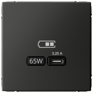 Розетка USB для быстрой зарядки, тип C 65Вт, Базальт, ArtGallery SE GAL001427