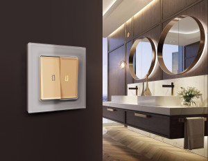 Рамка 4 местная стекло органическое, Сталь, ALFA Platos Ambrella Volt AF330504