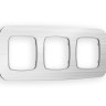 Рамка 3 местная металл, Серебро\Металл шлифованный, OMEGA Radian Ambrella Volt OF580103
